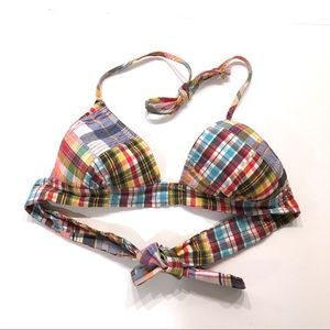 J Crew Madras Bikini Top